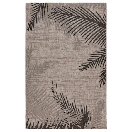 Palacedesigns 5 x 7 ft. Beige Palm Leaves Indoor & Outdoor Area Rug PA3663894